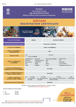 Udyam Registration Certificate